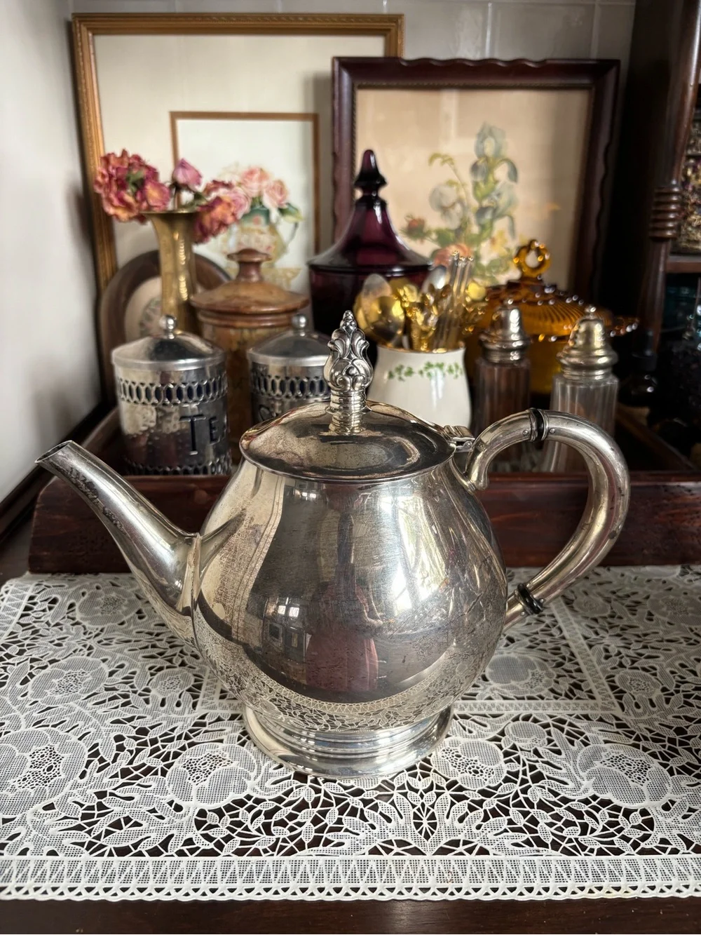 4 Piece International Silver Royal Danish International Sterling Silver Tea Set